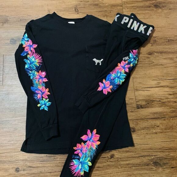 VS PINK TROPICAL BLING OUTFIT SET S - Picture 1 of 11